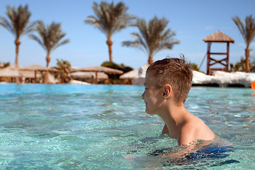 Image showing Boy in the swimming pool