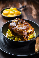 Image showing Roaster Pork Knuckle - Traditional German cuisine, Eisbein