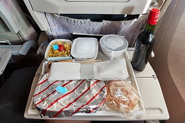 Image showing Airline food on the tray