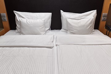 Image showing Hotel bed closeup