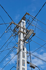 Image showing Electric line column