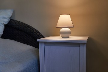 Image showing Lamp on a nightstand