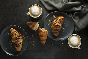 Image showing Croissant and coffee 