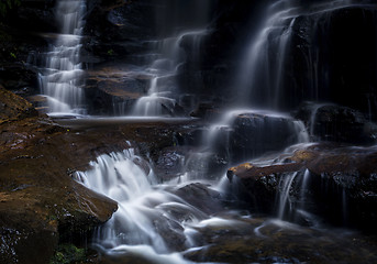 Image showing Tumbling mountain stream cascading over rocks