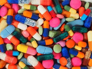 Image showing Background from pills and capsules