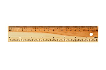 Image showing Wooden ruler on white