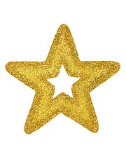 Image showing Gold Christmas star on white