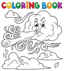 Image showing Coloring book clouds and wind theme 1