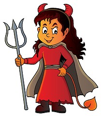 Image showing Girl in devil costume image 1