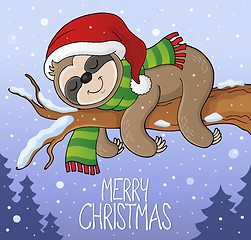 Image showing Christmas sloth theme image 2