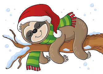 Image showing Christmas sloth theme image 1