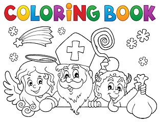 Image showing Coloring book Saint Nicholas Day topic 1