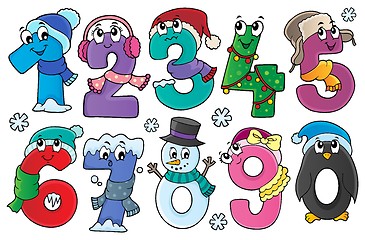 Image showing Winter numbers theme set 1