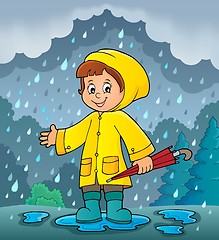 Image showing Girl in rainy weather theme image 2