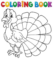 Image showing Coloring book turkey bird theme 1