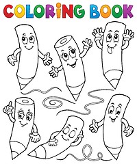 Image showing Coloring book happy wooden crayons 1