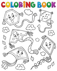 Image showing Coloring book happy autumn kites topic 1