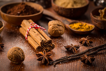 Image showing Christmas baking ingredient and spices