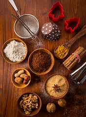 Image showing Christmas baking ingredient and spices