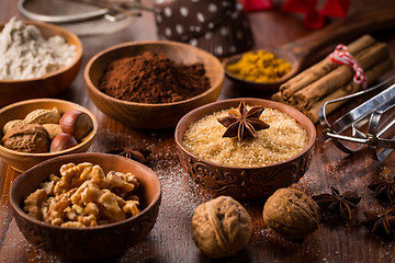 Image showing Christmas baking ingredient and spices