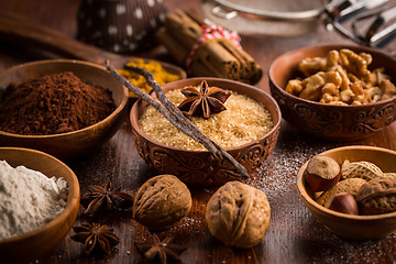 Image showing Christmas baking ingredient and spices