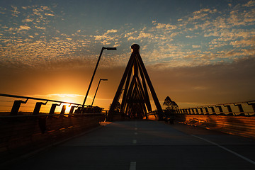 Image showing Sunset from Yandhai Nepean Crossing Penrith