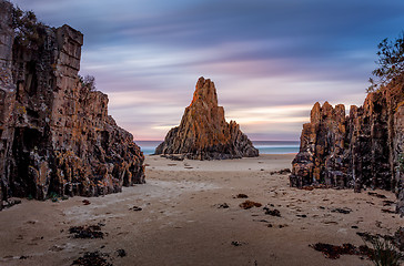 Image showing Long exposure at Pyramid rock on the far south coast of NSW