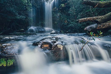 Image showing Full flowing waterfall and cascades