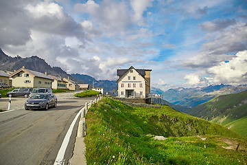 Image showing Mountain road in Swiss Alps