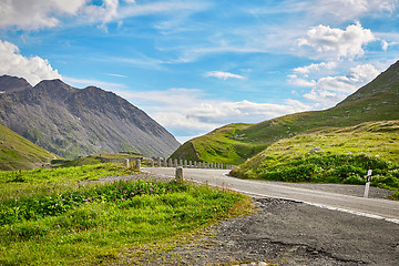 Image showing Mountain road in Swiss Alps