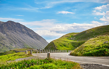 Image showing Mountain road in Swiss Alps