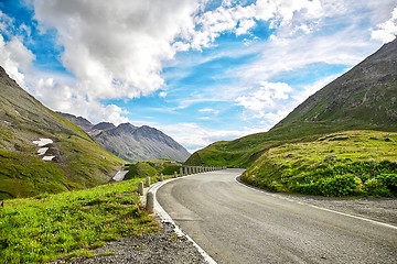 Image showing Mountain road in Swiss Alps