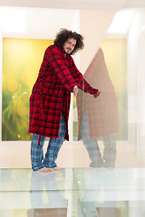 Image showing portrait of young man in bathrobe