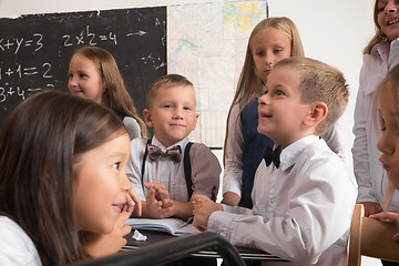 Image showing School children in classroom at lesson