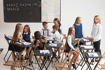 Image showing School children in classroom at lesson