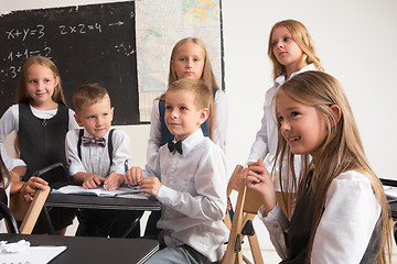 Image showing School children in classroom at lesson