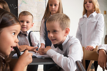 Image showing School children in classroom at lesson