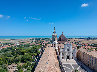 Image showing flight over Basilica della Santa Casa Loreto Italy