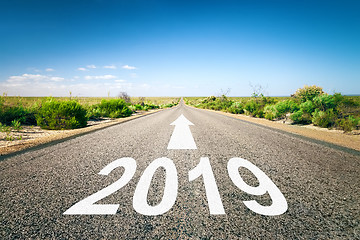 Image showing road to horizon New Year 2019