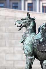 Image showing a bronze statue at town hall Vienna Austria