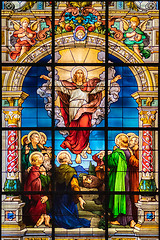 Image showing colorful window in a church in Stockholm Sweden