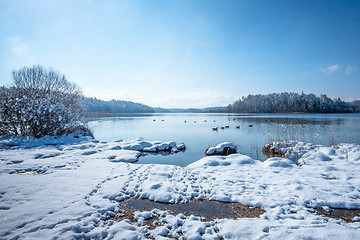 Image showing Lake Osterseen Bavaria Germany winter scenery