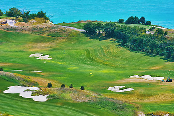 Image showing Golf Course on the Sea Shore