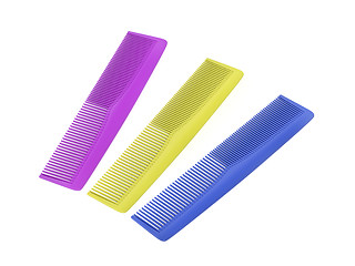 Image showing Hair combs with different colors