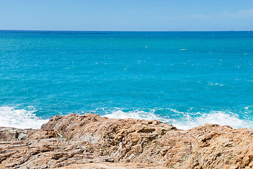 Image showing Storm on the sea. Rocky beach, Tyrrhenian sea