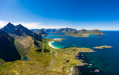 Image showing Beach Lofoten archipelago islands beach