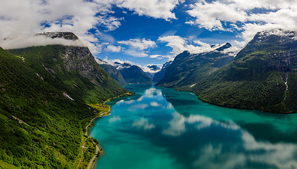 Image showing lovatnet lake Beautiful Nature Norway.