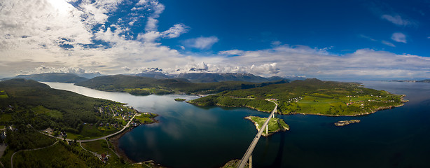 Image showing Panorama Beautiful Nature Norway.