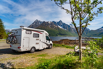 Image showing Family vacation travel RV, holiday trip in motorhome