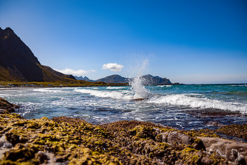 Image showing Lofoten archipelago islands beach